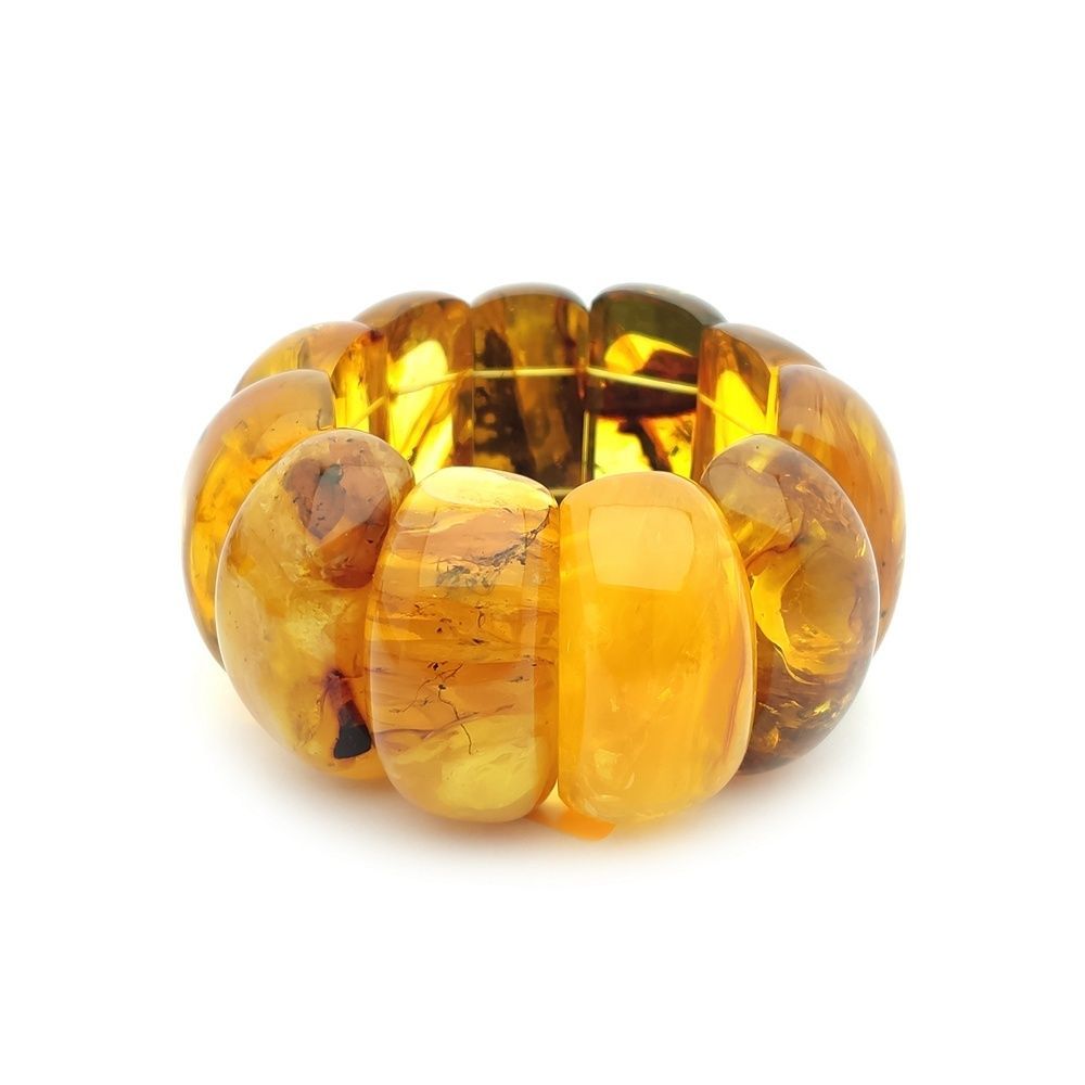 Браслет "Мандарин" инклюз,янтарь