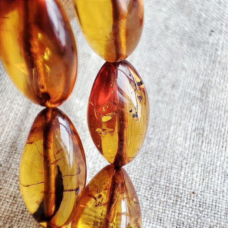 Бусы "Сливка" из янтаря