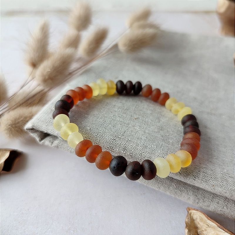 Браслет "Мятый шар" янтарь