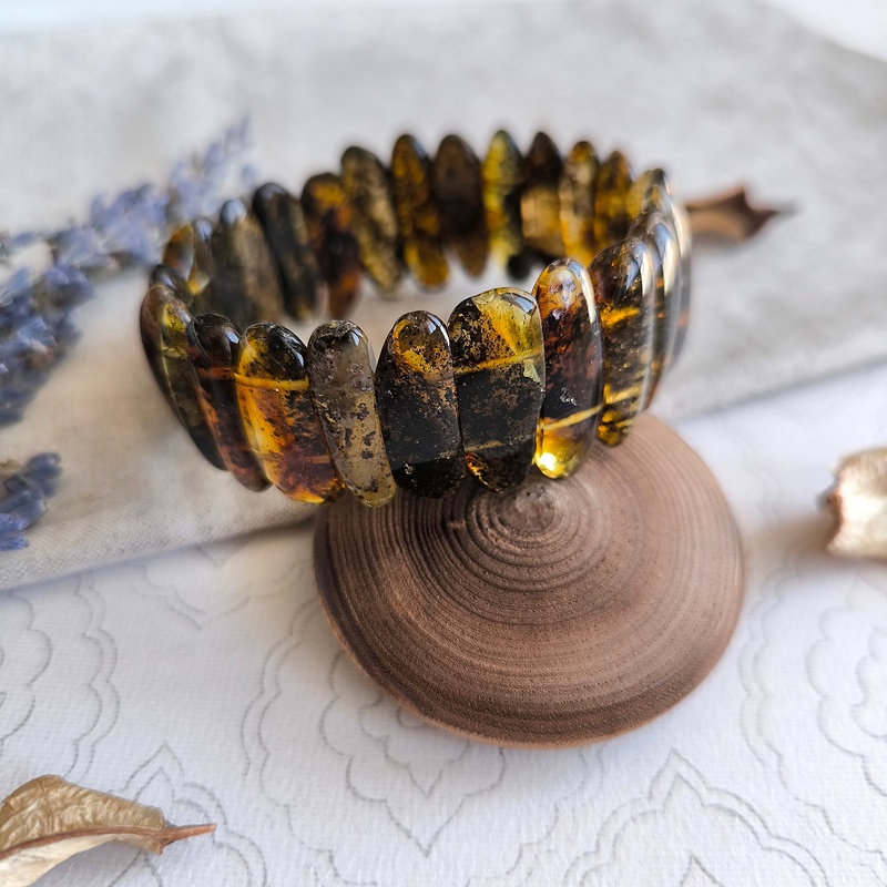 Браслет "Пластина" Янтарь