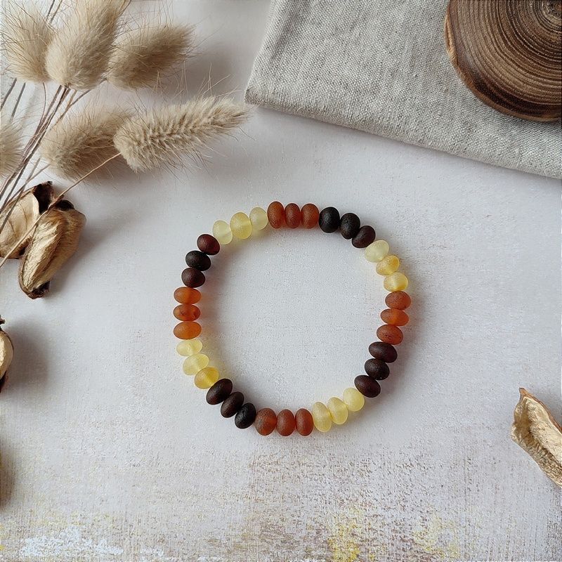 Браслет "Мятый шар" янтарь