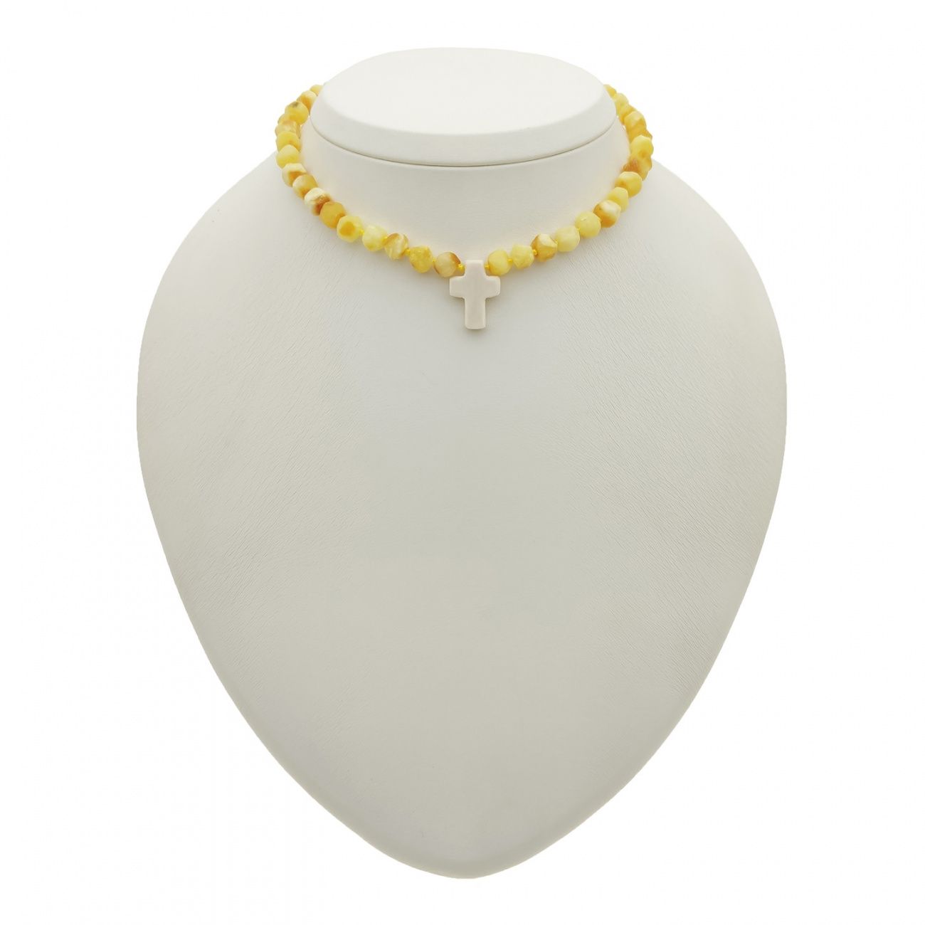 Бусы детские из янтаря, мамонт