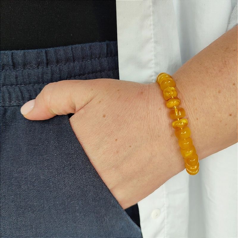 Браслет "Таблетка" янтарь