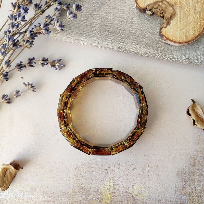 Браслет "Пластина" янтарь