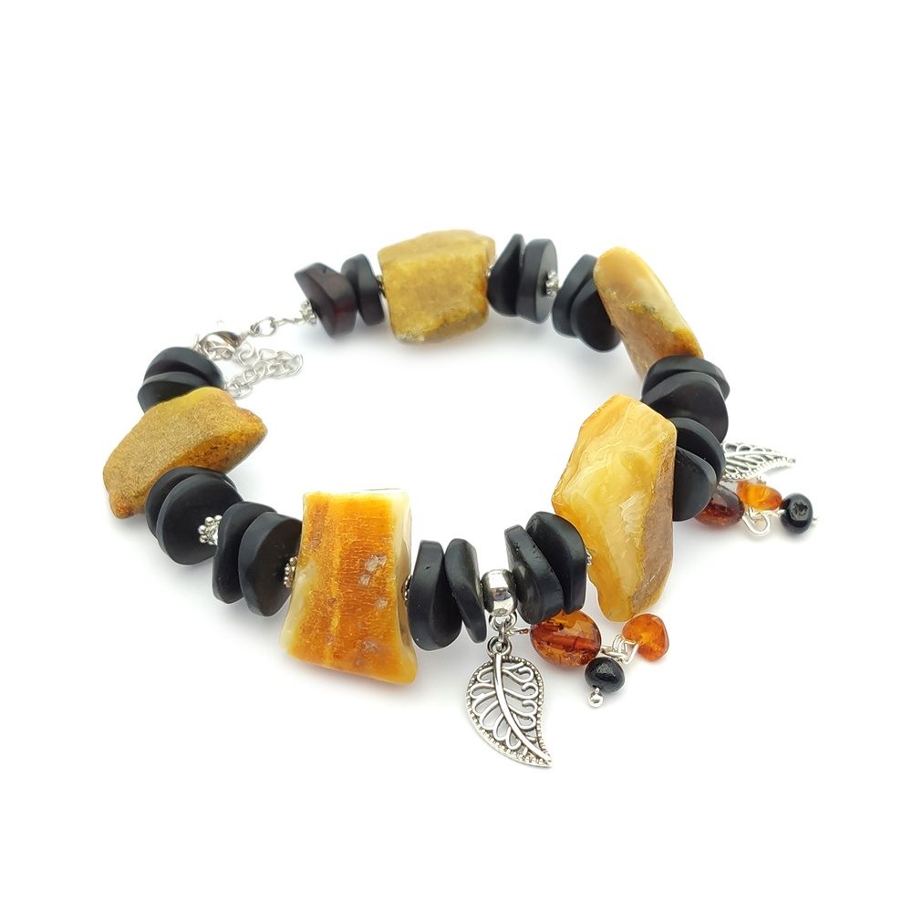 Браслет "Лесная фея" янтарь