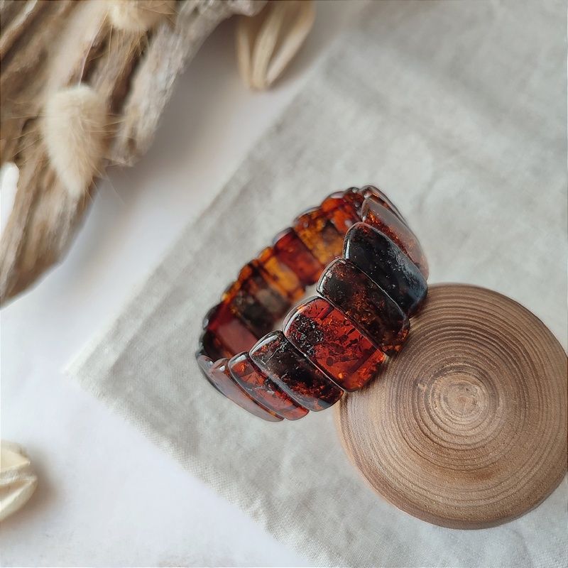 Браслет "Пластина" Янтарь