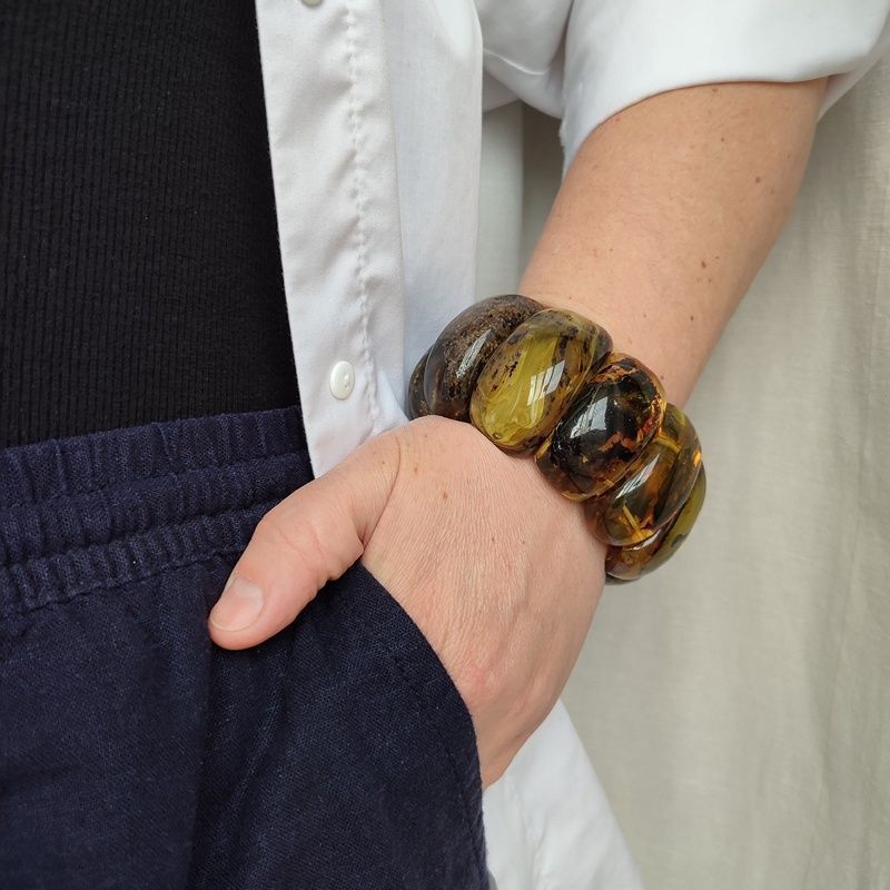 Браслет "Мандарин" янтарь