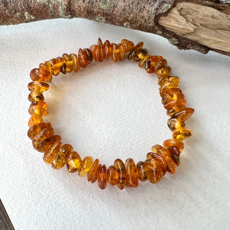 Браслет "Галька" янтарь