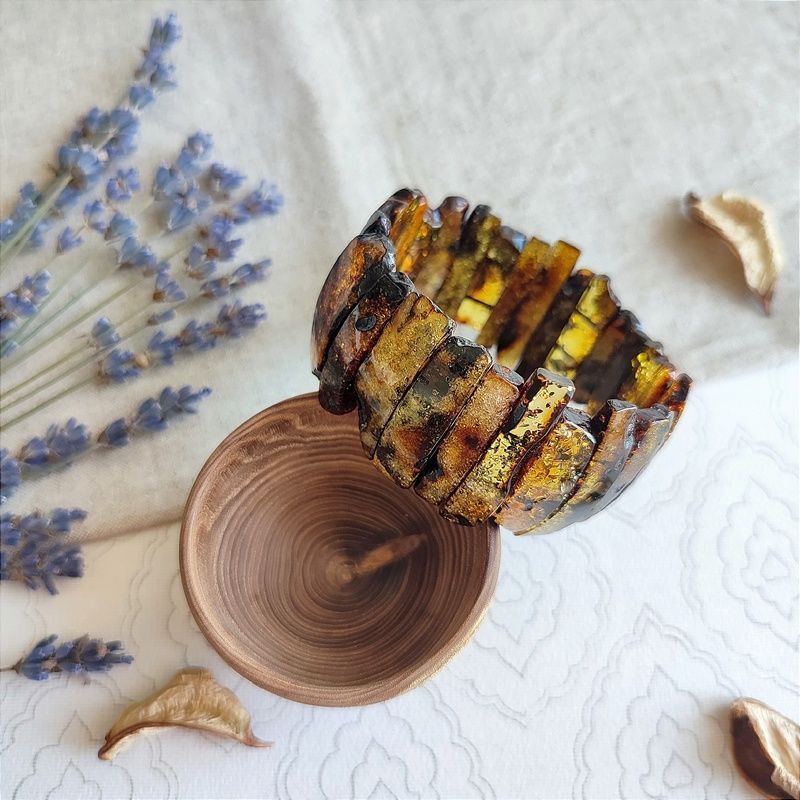 Браслет "Пластина" Янтарь