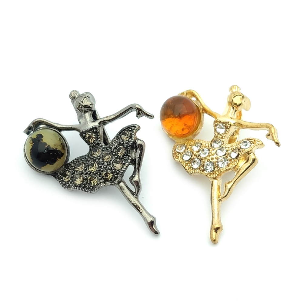 Брошь "Балерина" янт.