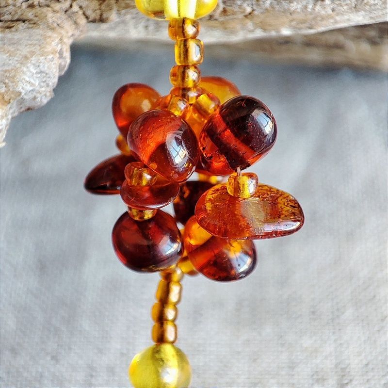 Бусы "Шишечки" янтарь