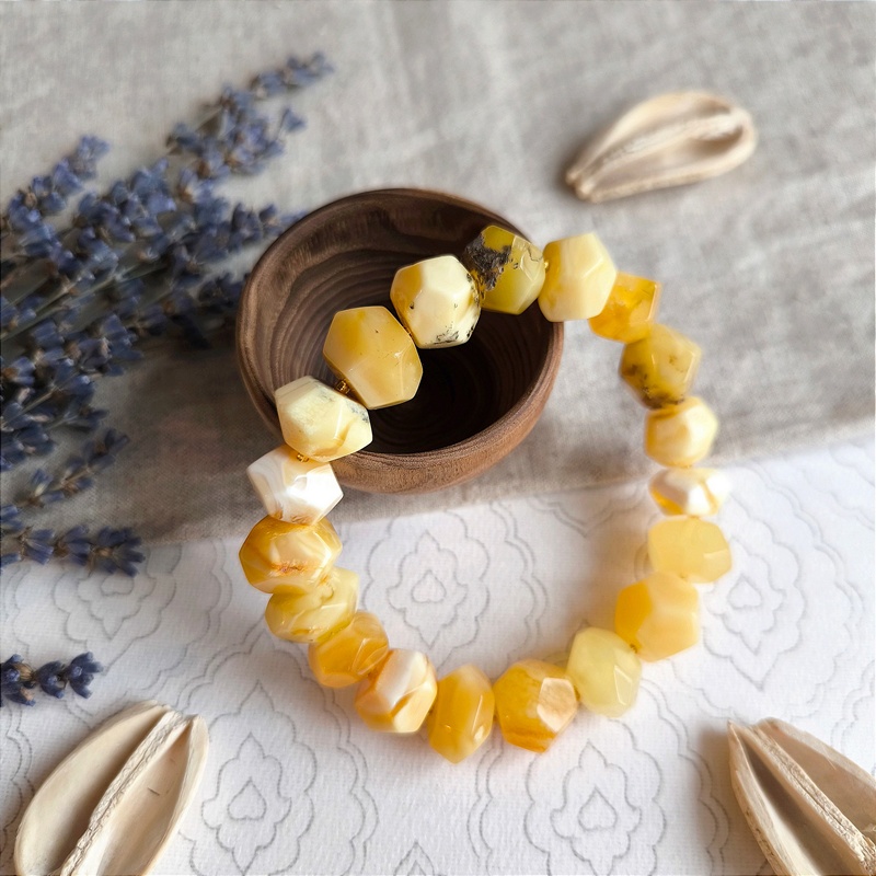 Браслет "Граненка" янтарь