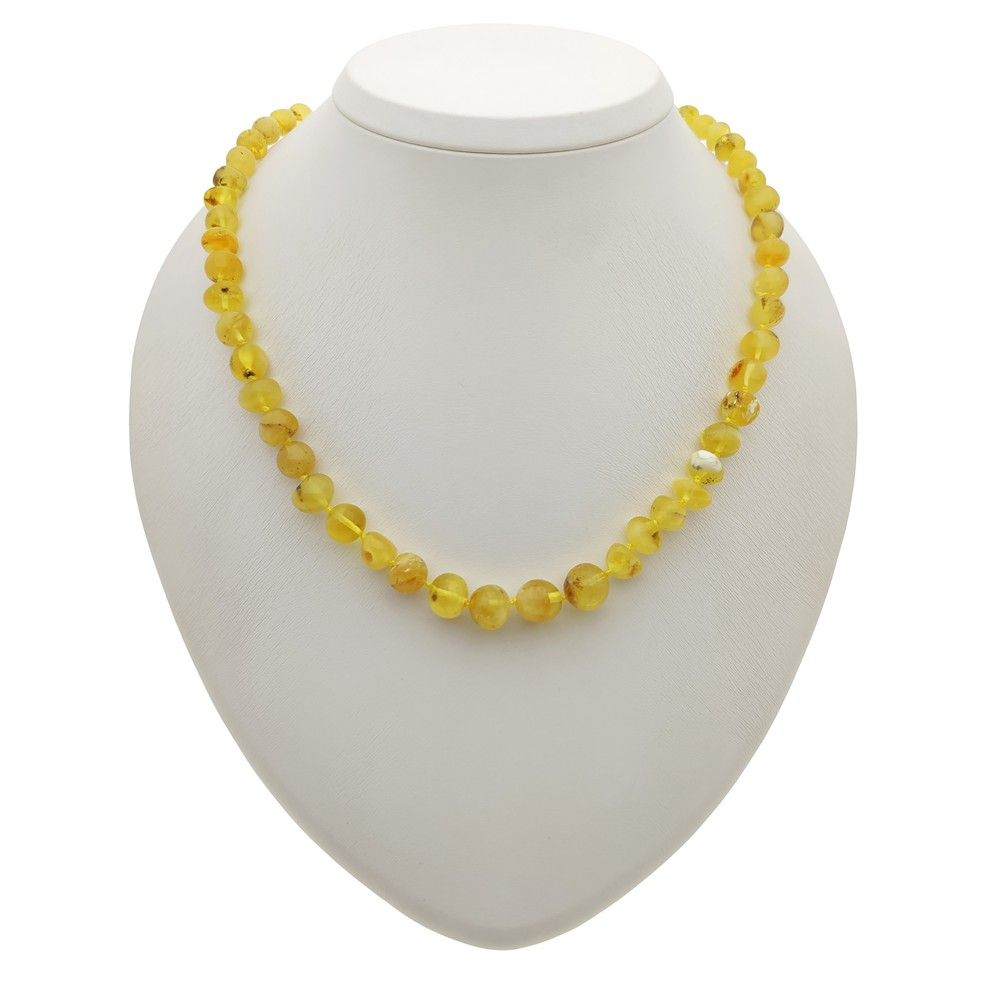 Бусы "Мятый шар" янтарь