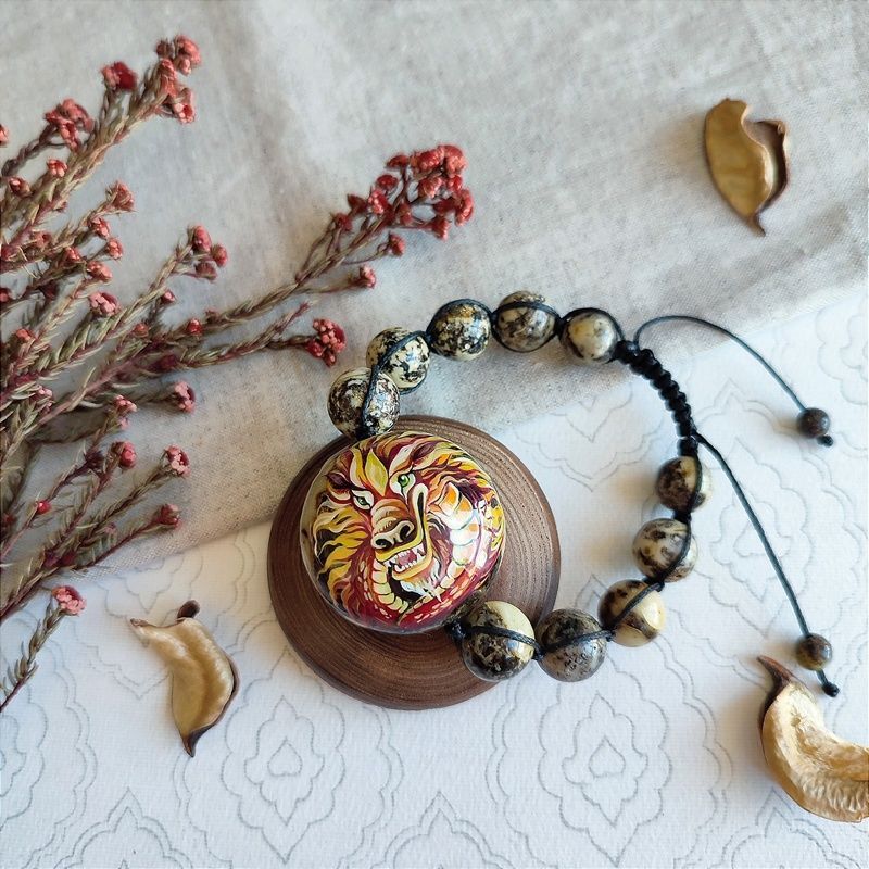 Браслет "Дракон" янтарь