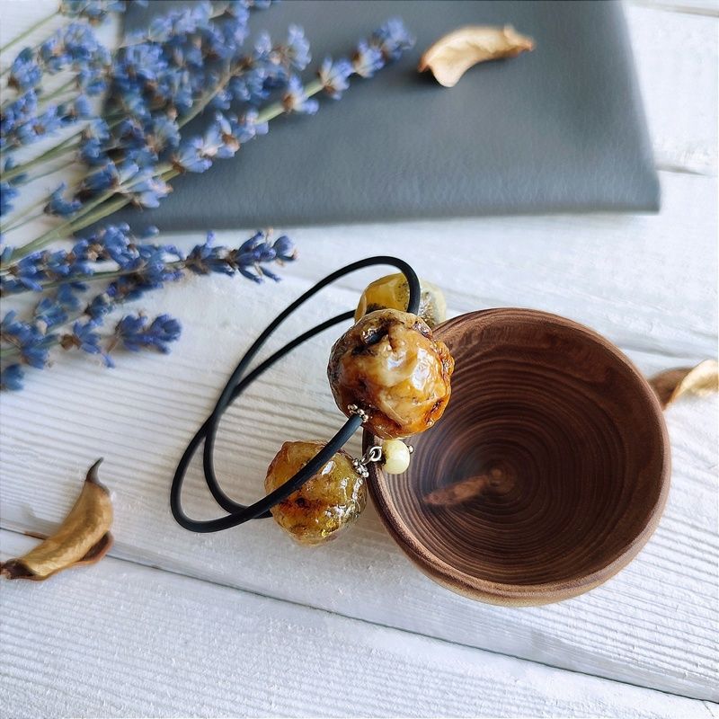 Браслет "Кусанка" янтарь