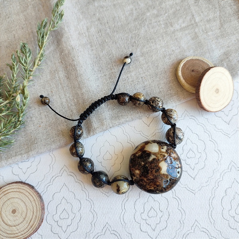 Браслет "Космопанда" янтарь