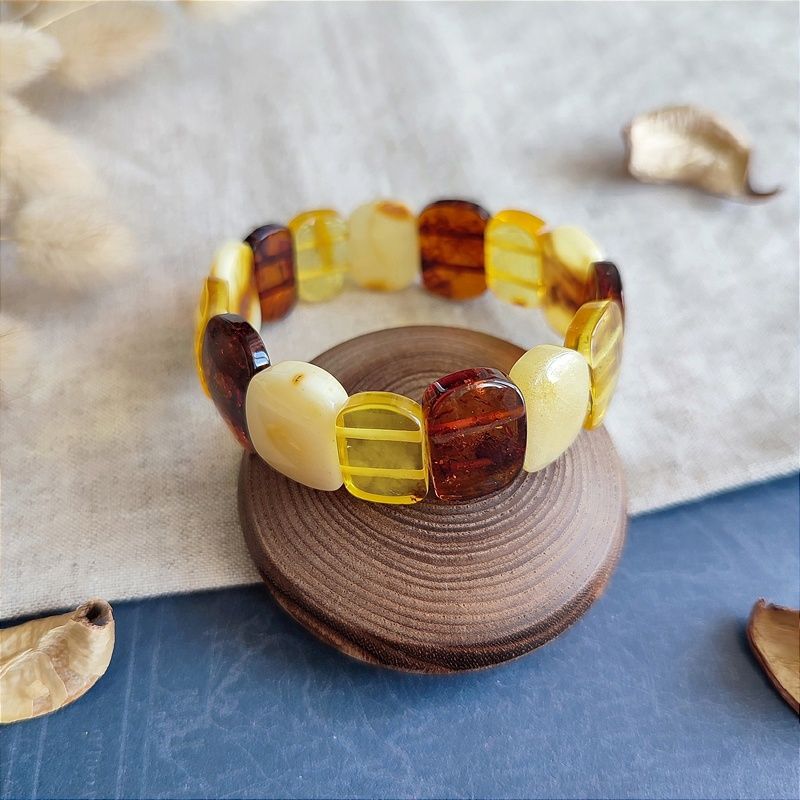 Браслет "Пластина" янтарь