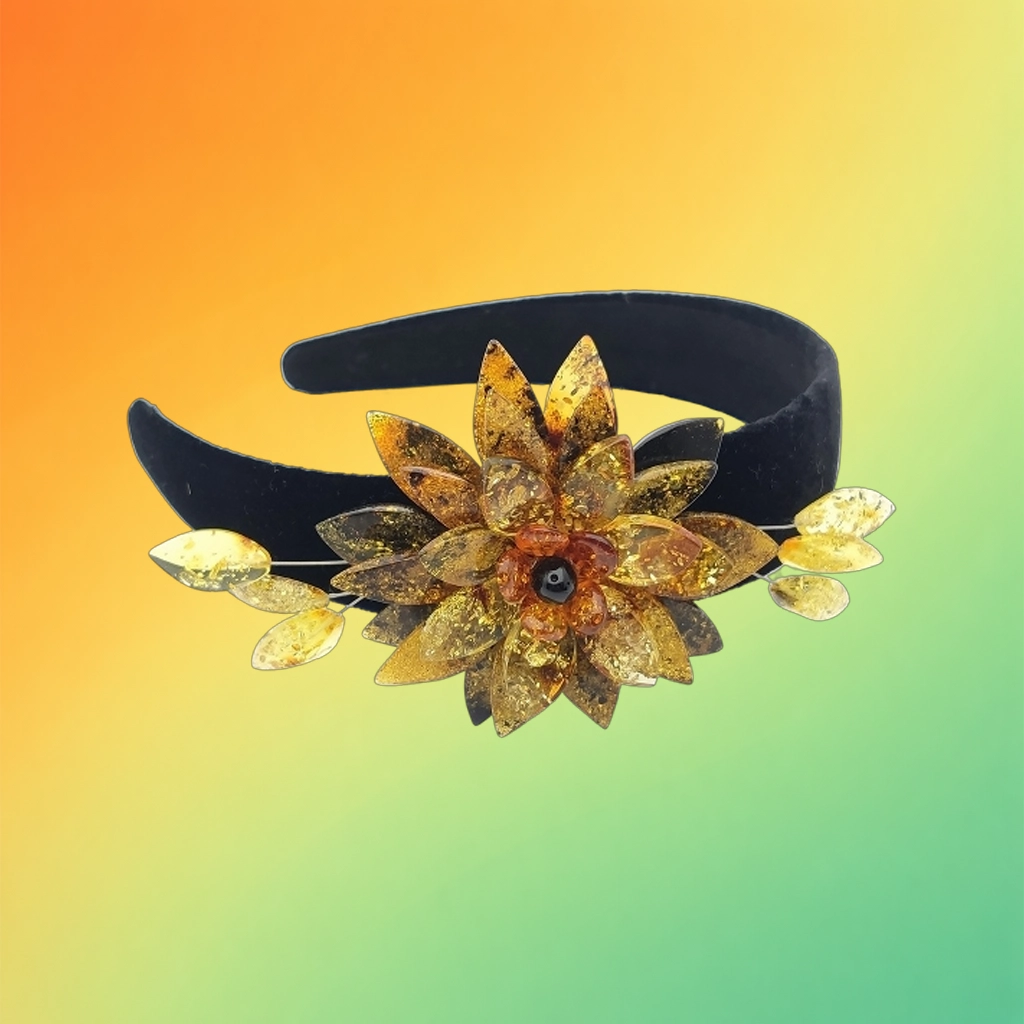 Заколки для волос с янтарем