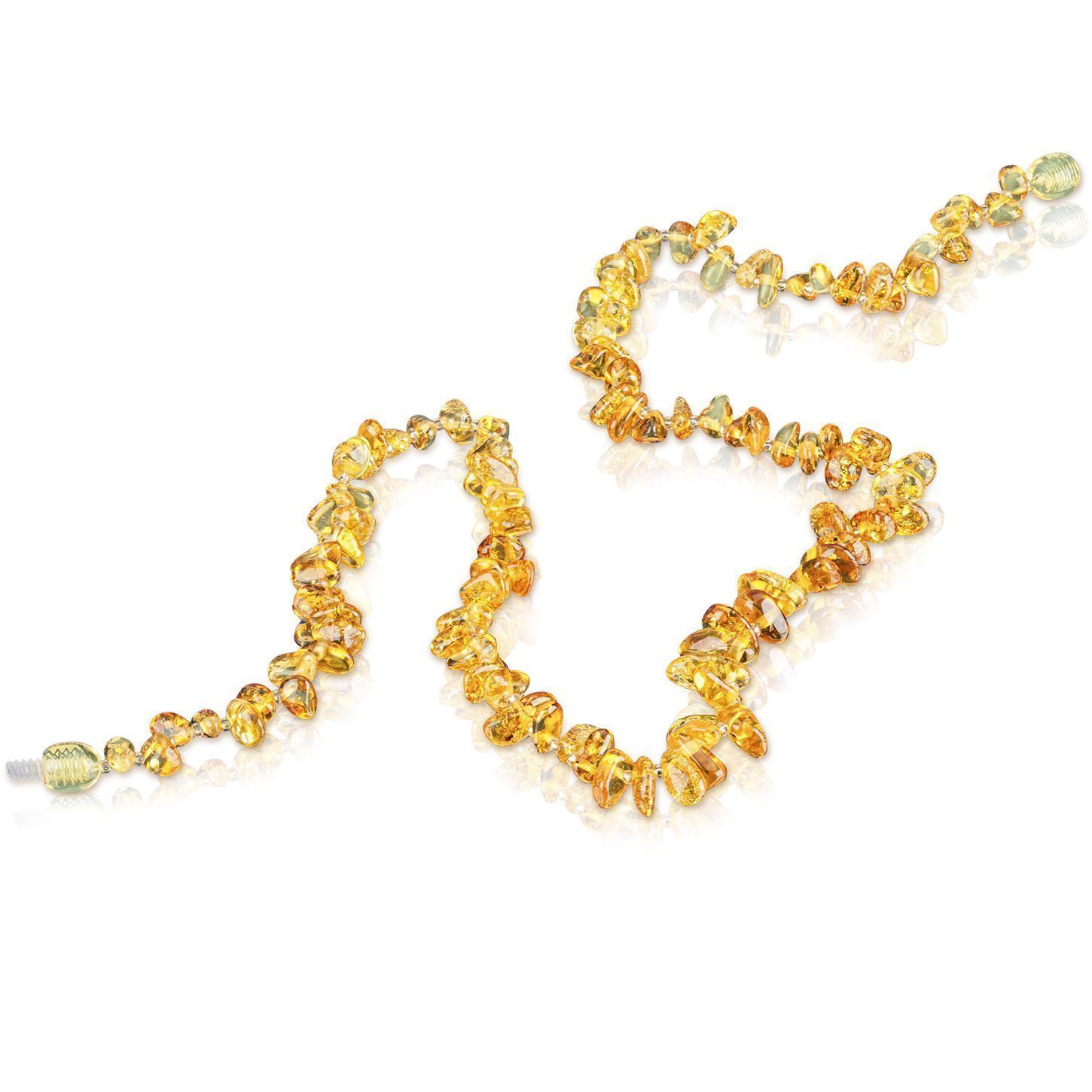 Бусы "Галька" из янтаря