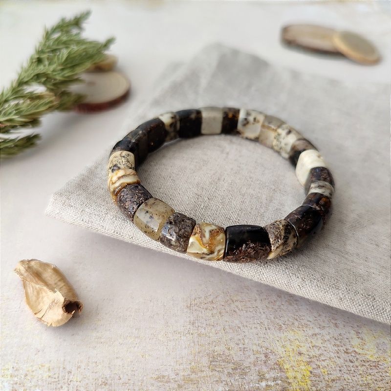 Браслет "Мандарин" муж. Янтарь