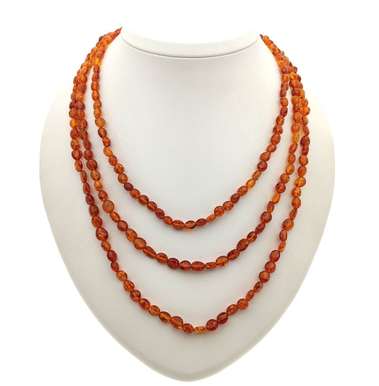 Бусы "Сливка" из янтаря