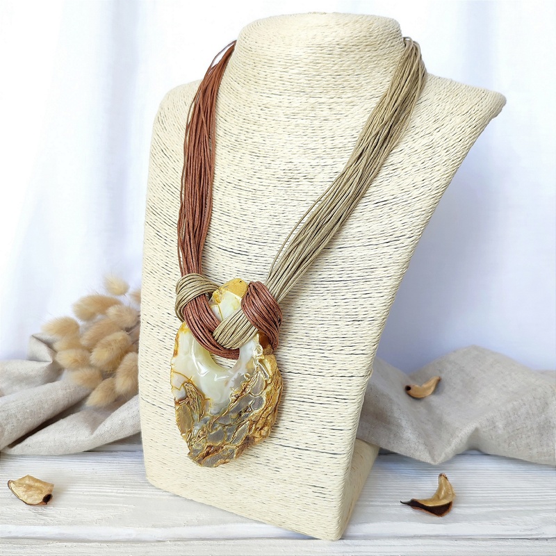 Колье авторское Янтарь а7501300004 (2)