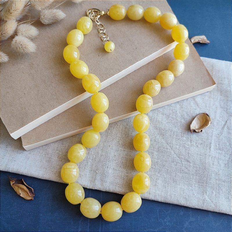 Бусы "Олива" янтарь