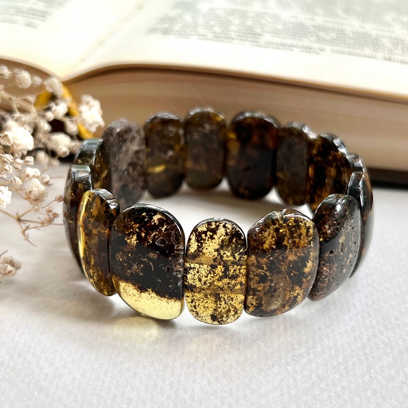 Браслет пласт. янтарь 32119421-2