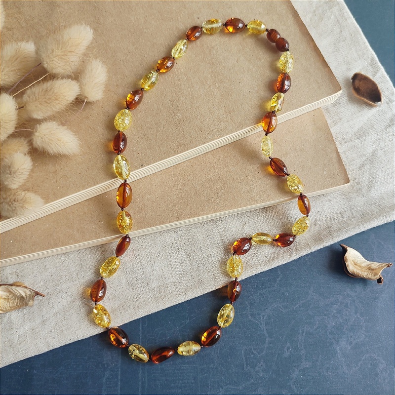 Бусы "Слива" из янтаря