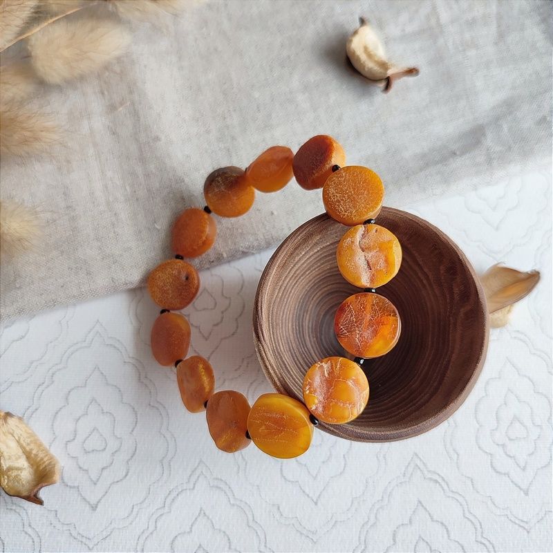 Браслет "Таблетка" янтарь