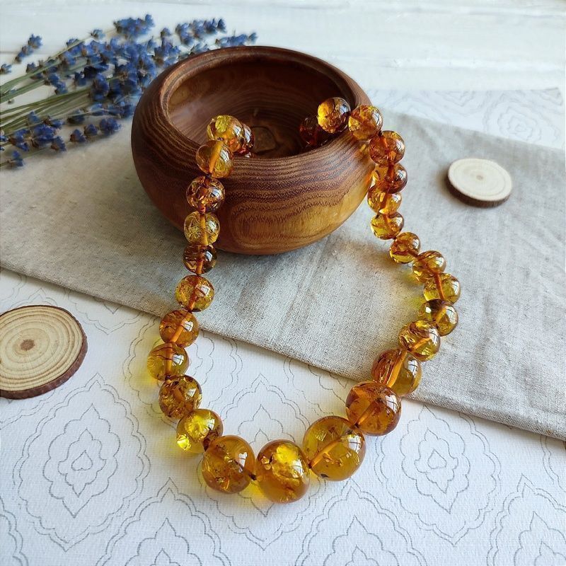 Бусы "Барок" янтарь