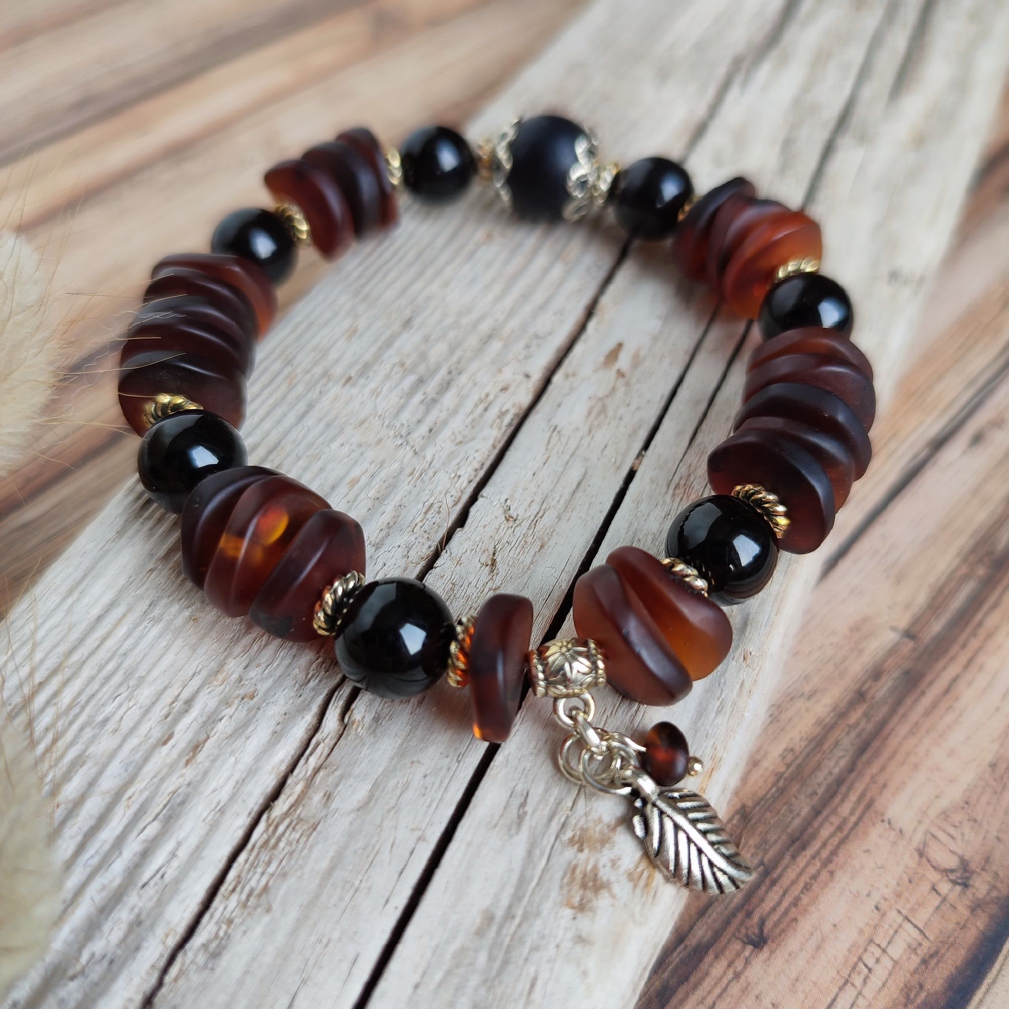 Браслет "Фантазия" янтарь