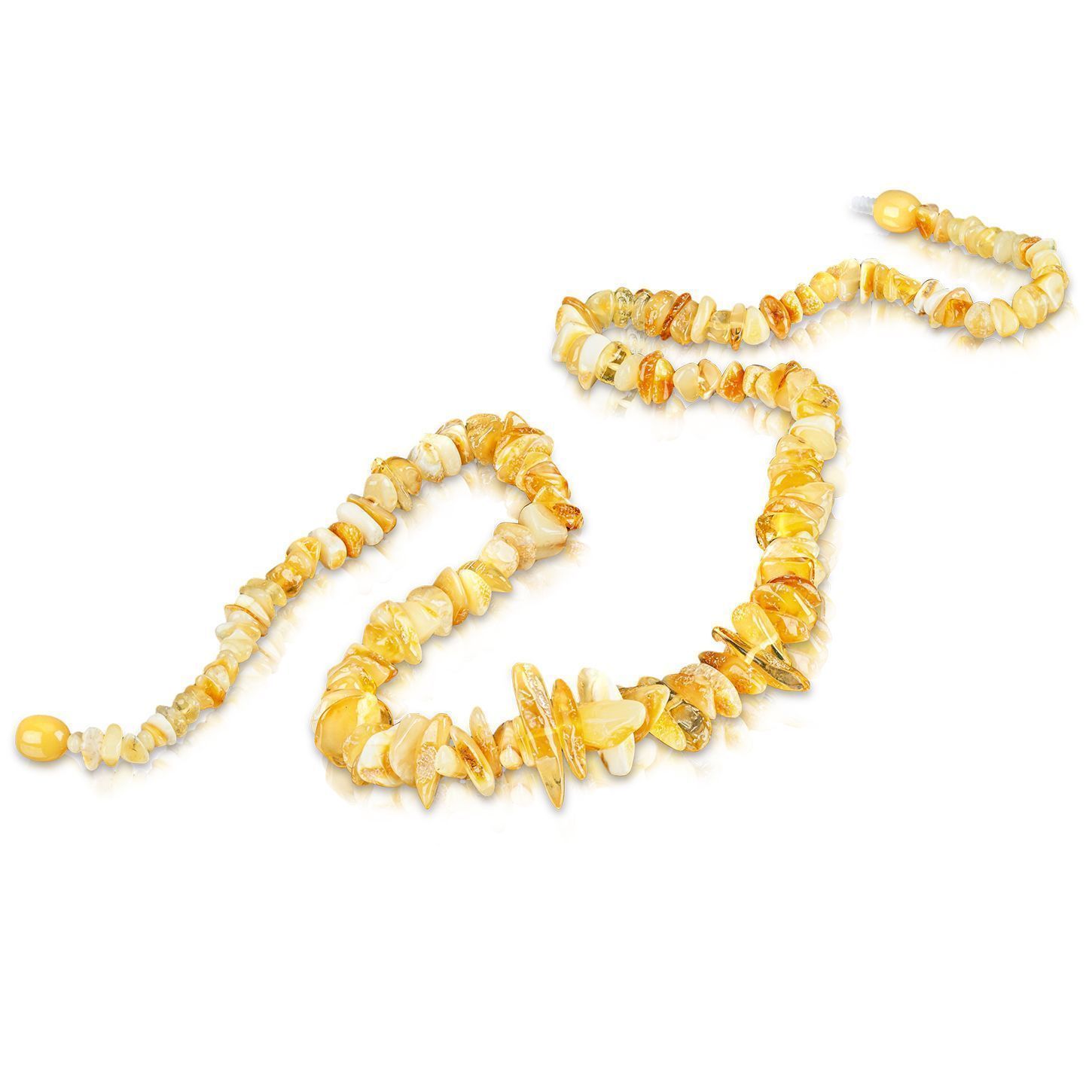 Бусы "Галька" из янтаря