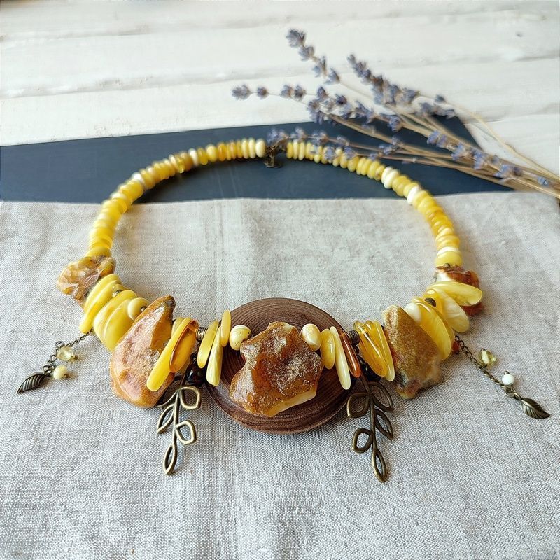 Колье "Лесная фея" Янтарь