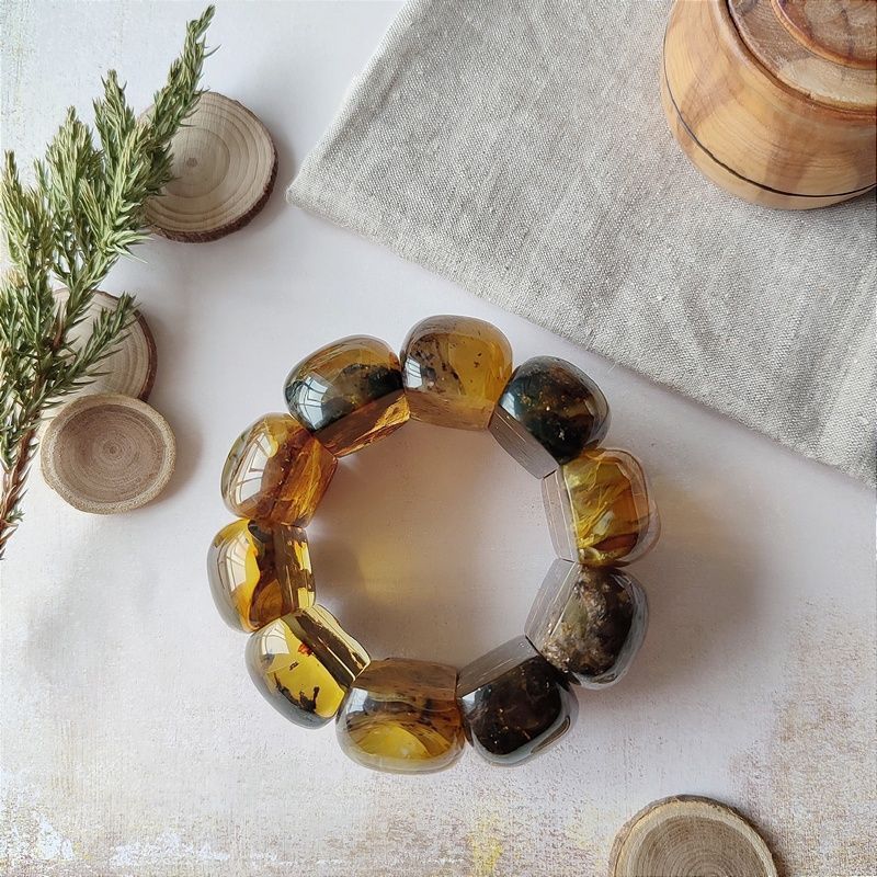 Браслет "Мандарин" янтарь