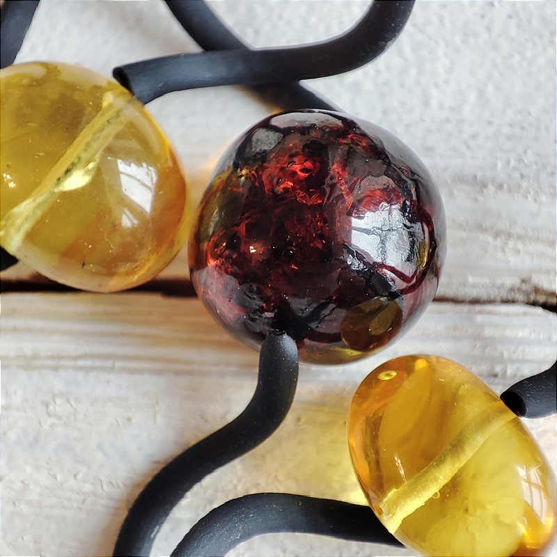 Колье "Водопад" Янтарь