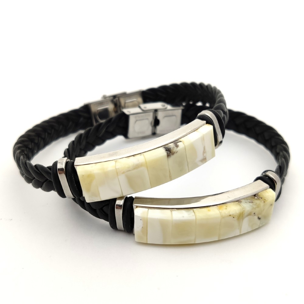 Браслет на кож. плет. рем.