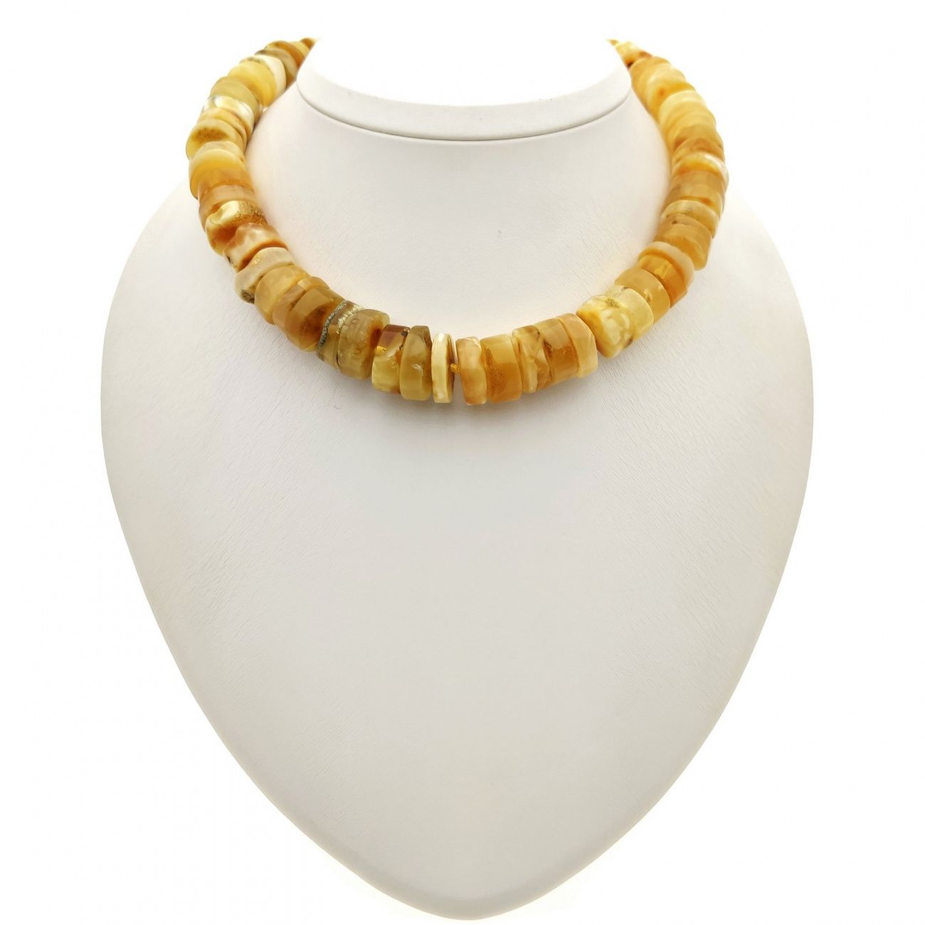 Бусы "Таблетка" из янтаря