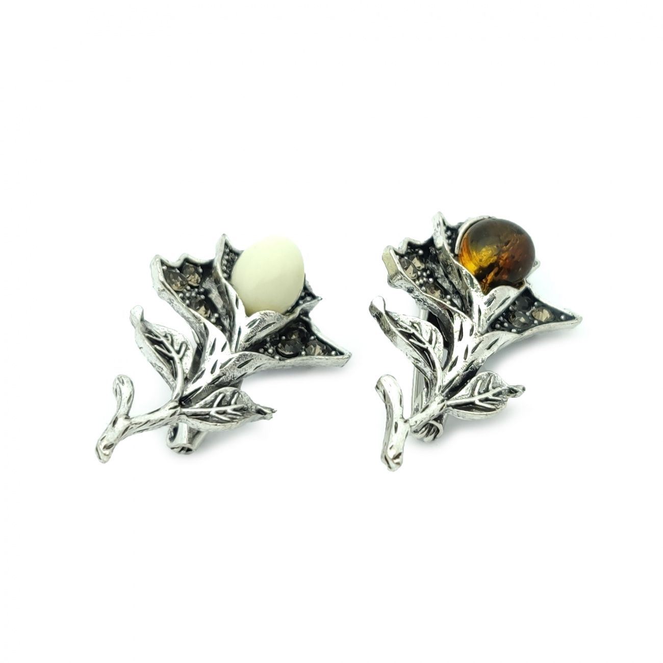 Брошь " Роза" янтарь