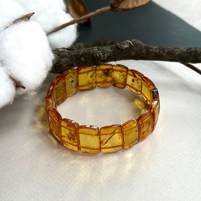 Браслет "Пластина" Янтарь