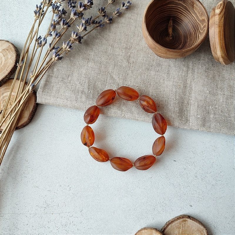 Браслет "Курага" янтарь