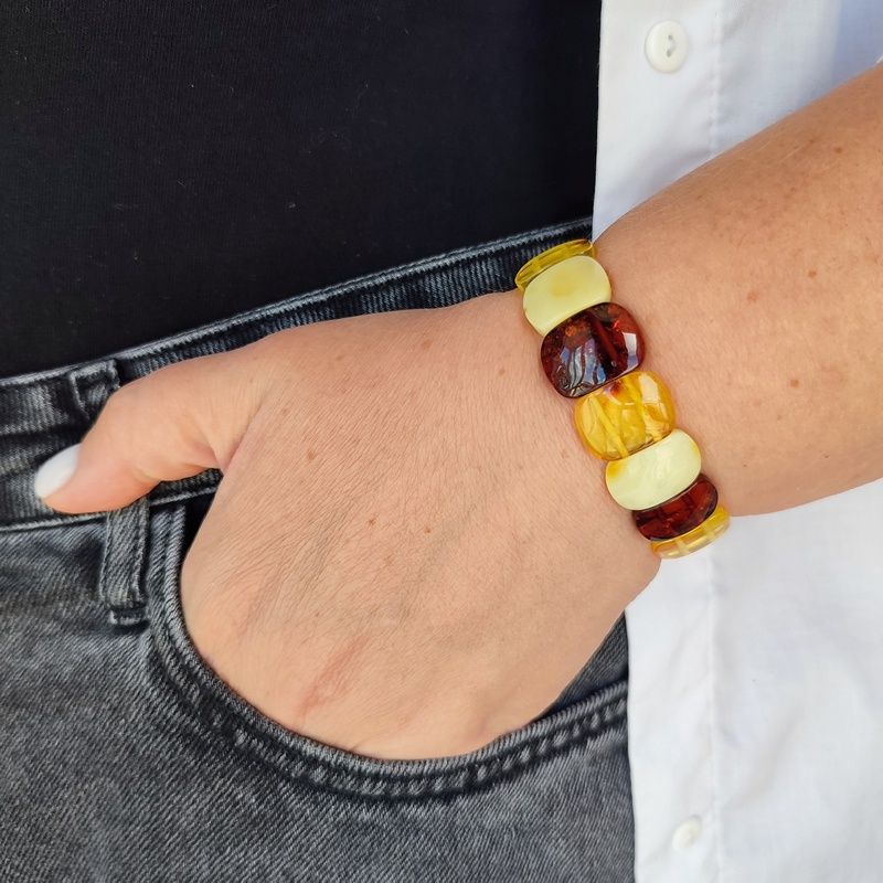 Браслет "Пластина" янтарь