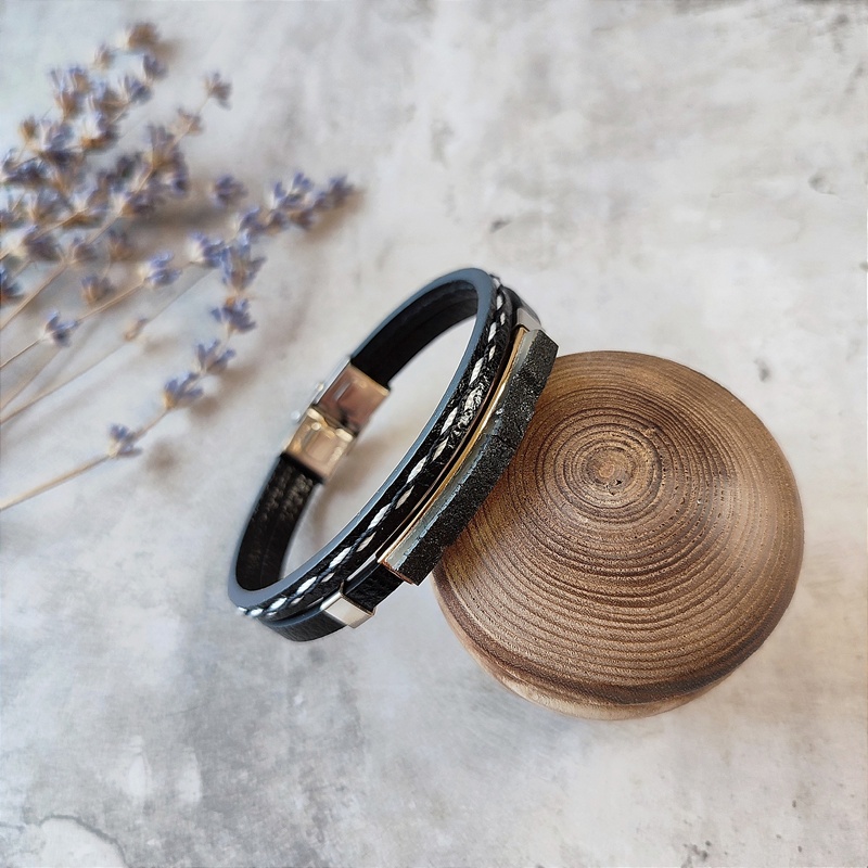 Браслет на кож.ремешке, янтарь 3111409862 (5)