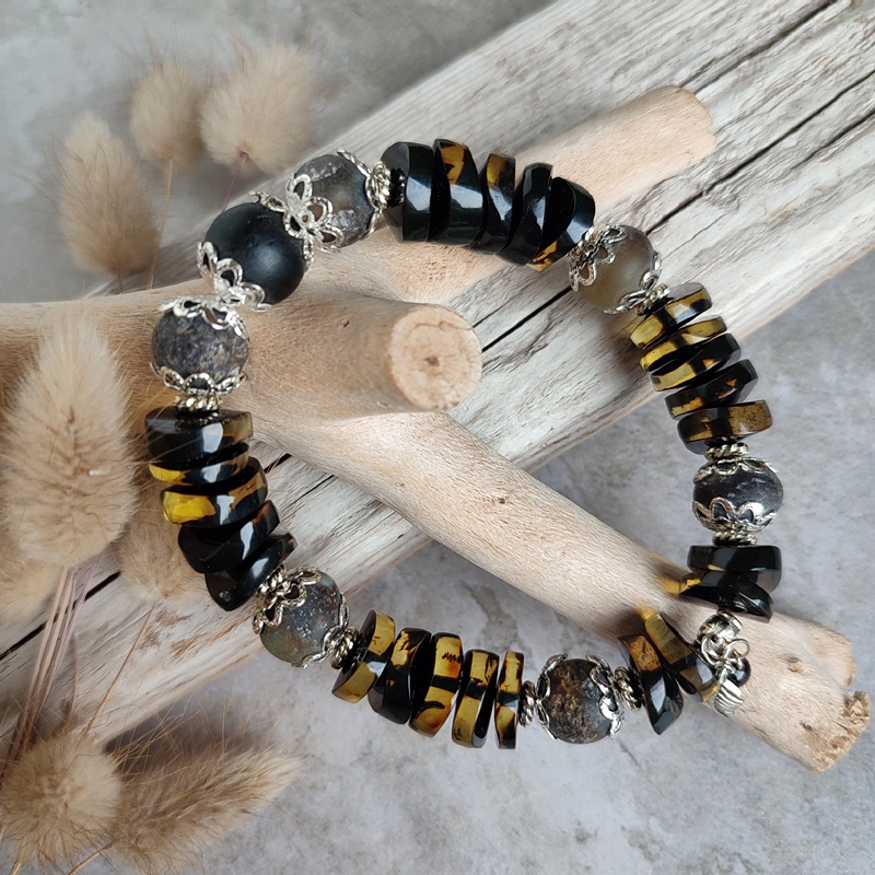 Браслет "Фантазия" янтарь