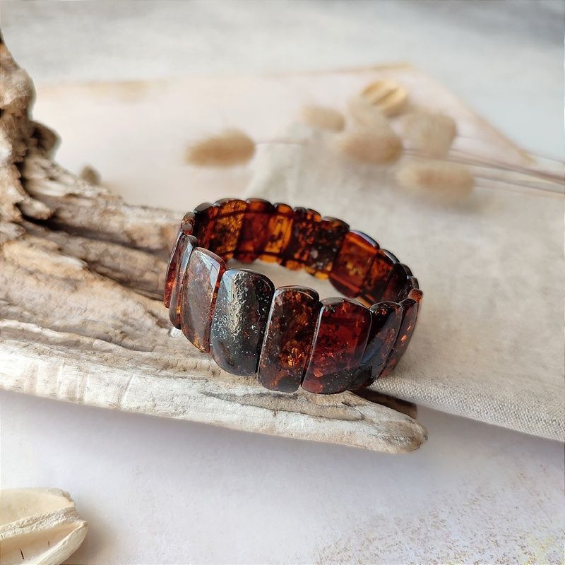 Браслет "Пластина" Янтарь