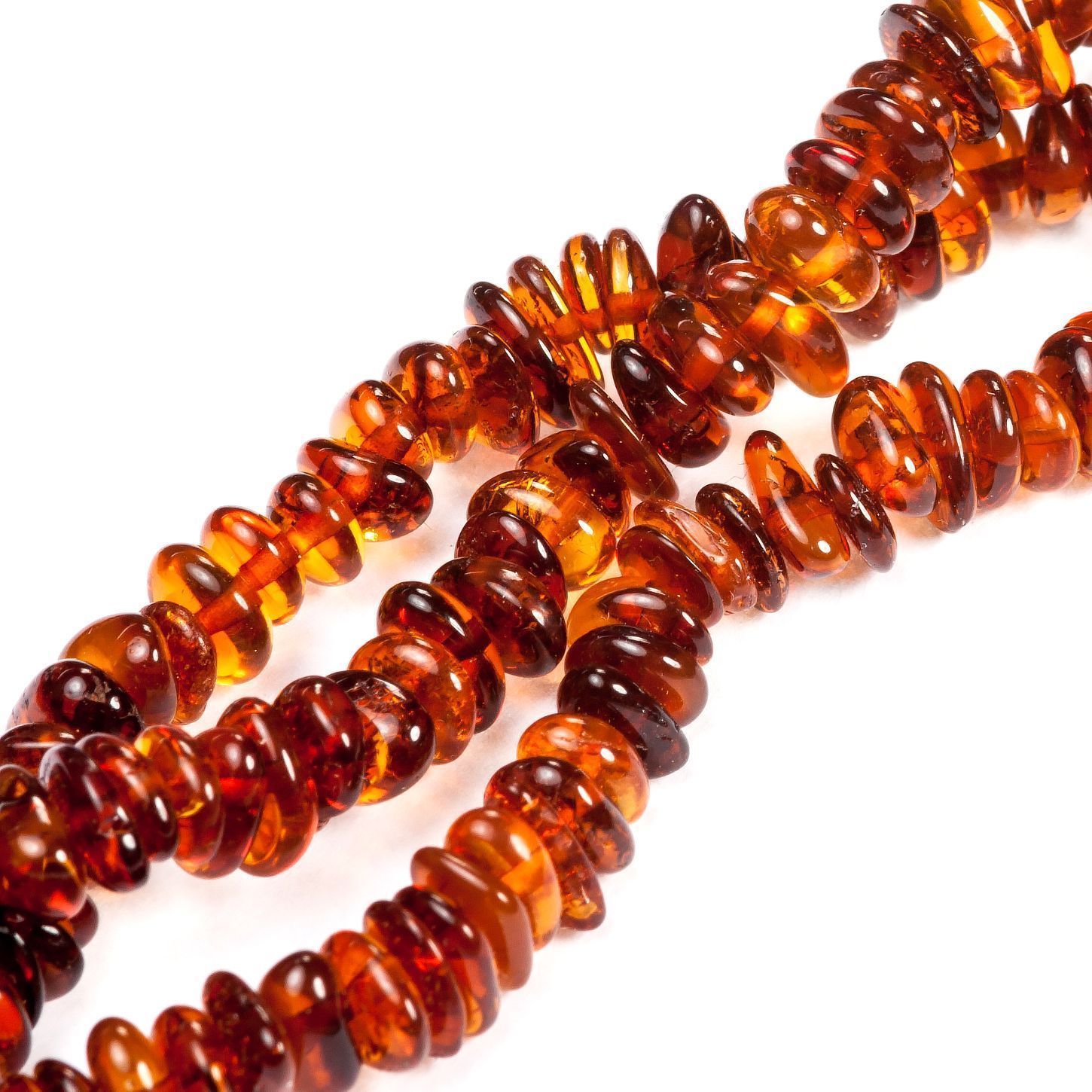 Бусы "Галька"из янтаря
