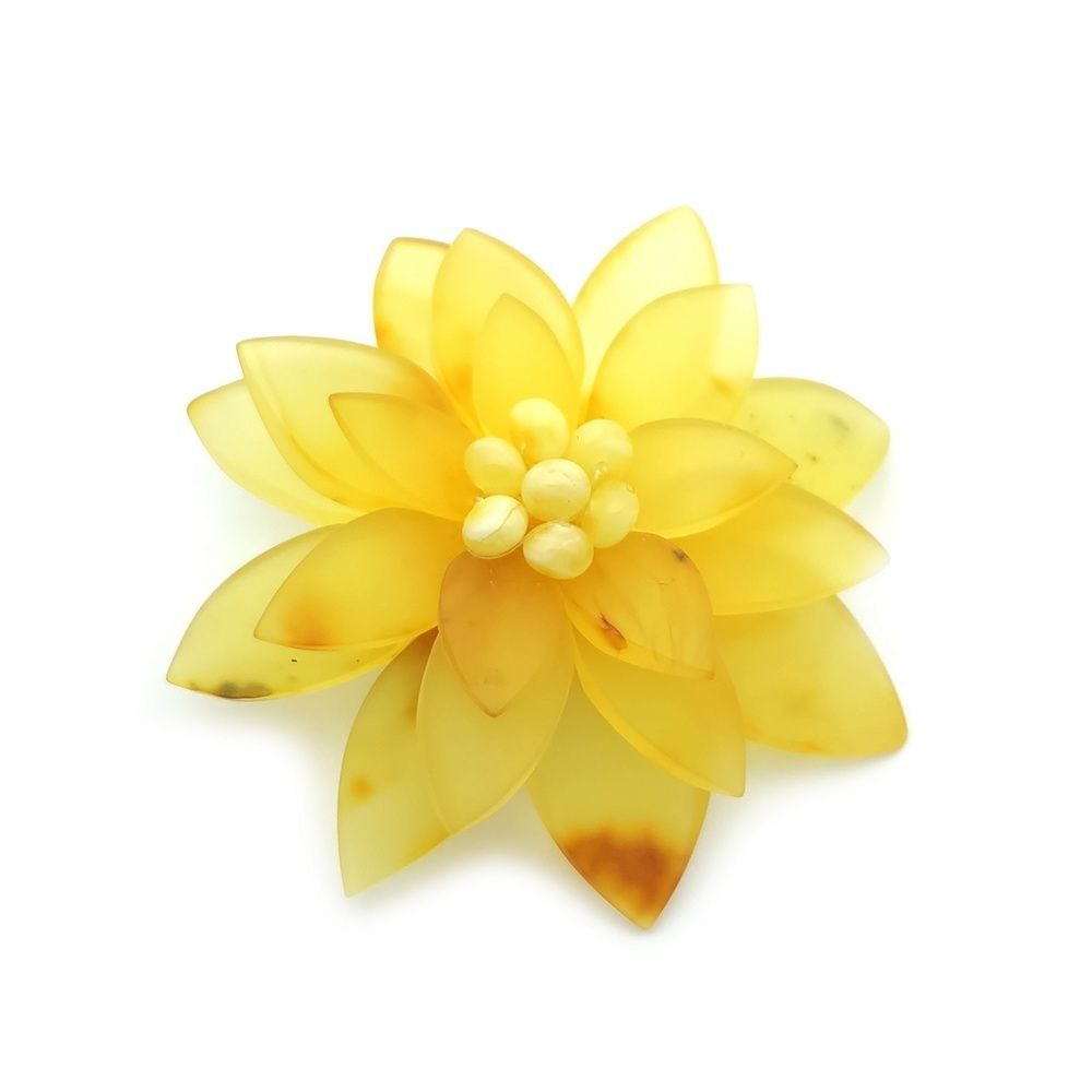 Брошь "Лотос" Янтарь