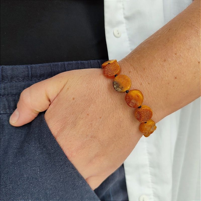 Браслет "Таблетка" янтарь