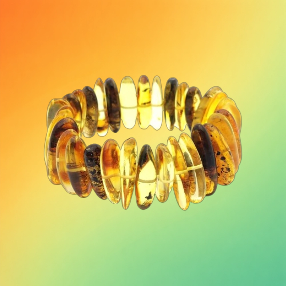 Браслеты из янтаря на резинке