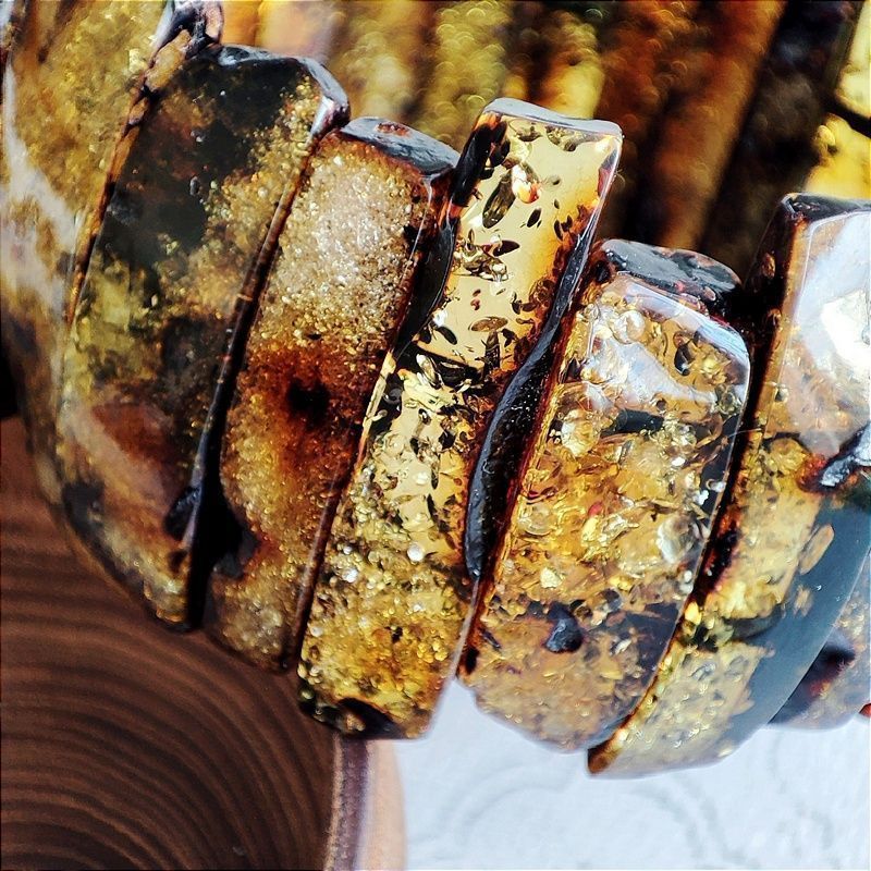 Браслет "Пластина" Янтарь